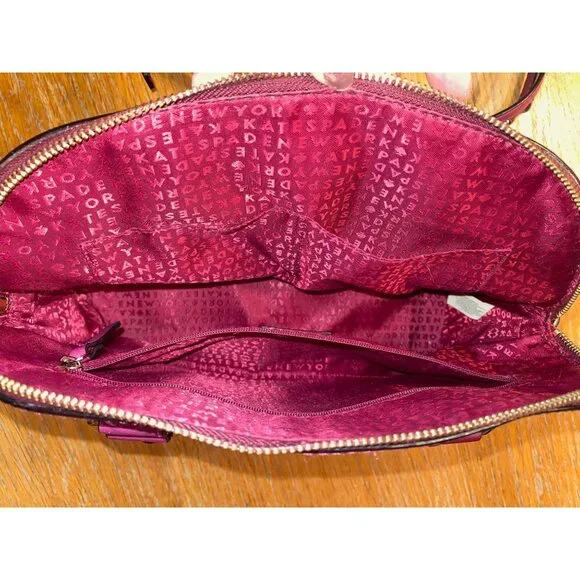 Kate Spade New York Leather Satchel Bag With Top Handles & Zipper Closure - Picture 3 of 6